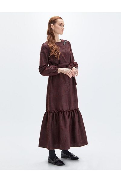 Kayra Φόρεμα Bronze Brown Tweed - Ζωντάρι
