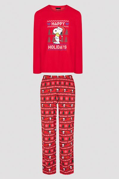 Penti Red Men's Snoopy Printed Pajama Set