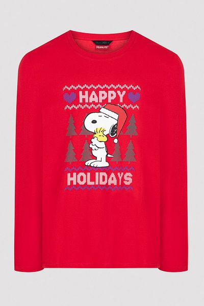 Penti Red Men's Snoopy Printed Pajama Set