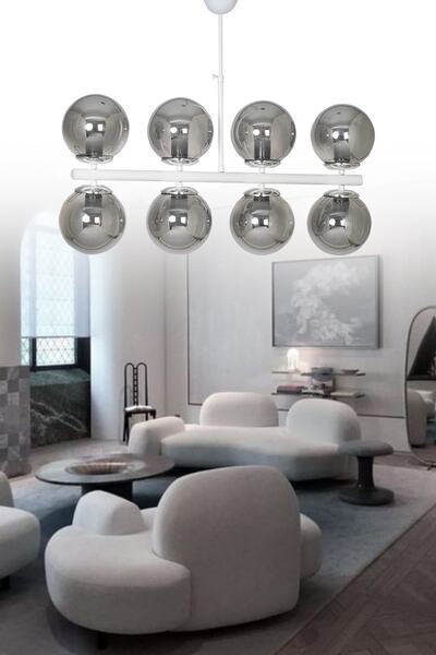 ŞL Şef Light Lagos 8'li Beyaz Modern Lüks Avize