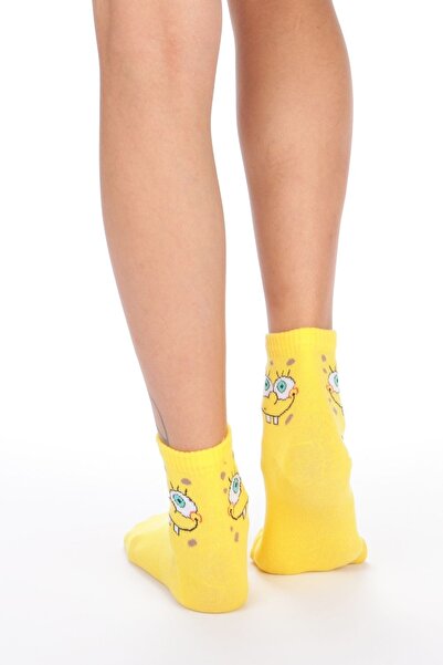 Esinti Sünger Bob Temalı Çorap - Sarı