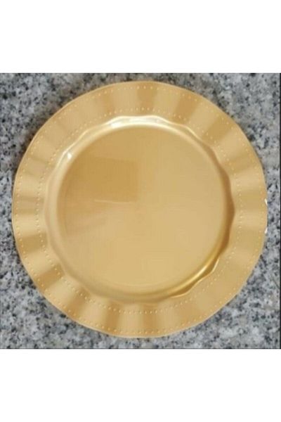 14Süs Gold Colored Mica Plate 26 cm Set of 6