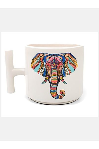 BUBESTORE Pink Elephant Double Coffee Cup