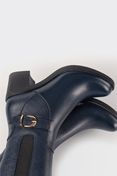 TUNAELLİ Kadın Lacivert Hakiki Deri 35-40 Numara Çizme