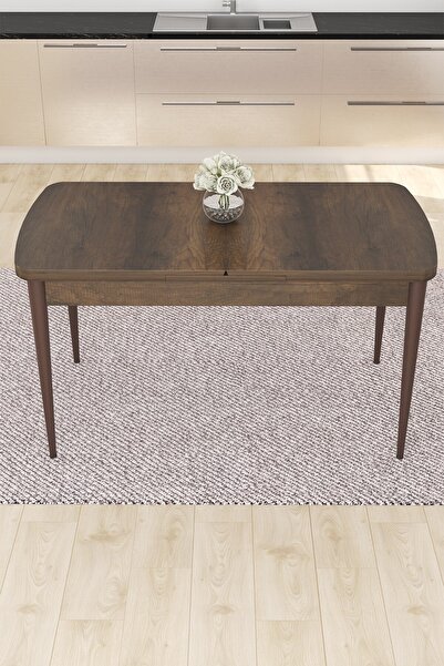 Canisa Nef Serisi, 70x114 Açılabilir Mdf Barok Ahşap Desen Yemek Masası