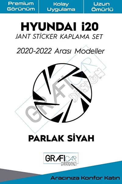 GRAFİCAR Yeni Hyundai I20 Jant Kaplama Sticker Set