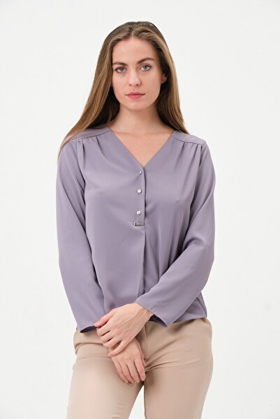 Shahiqa بلوزة أنيقة برقبة على شكل حرف V