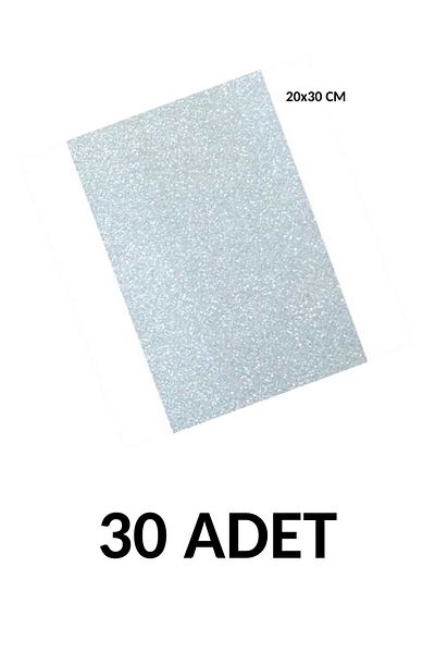 Ticon 30 Pieces A4 Glitter Adhesive Eva 20x30cm Silver