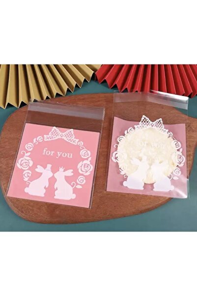 Genel Markalar Bantlı Şeffaf Desenli Poşet Opp 10x10 Cm 95 Adet