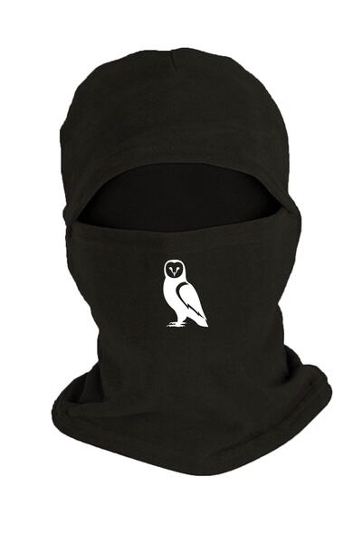 Zeron Tasarım Анімація Сова Полярна маска для обличчя Набір рукавичок з розрізом Чорний Bll831