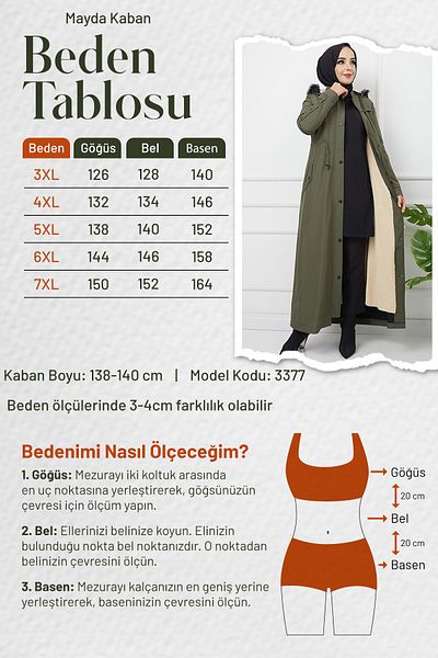 Aşkı Endam Mayda Large Size Full Length Fur Lined Coat - Navy Blue