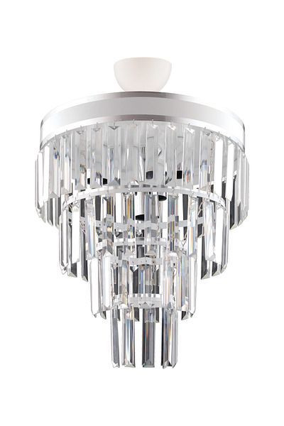 KUZEY AYDINLATMA Çağla 5-Piece White Four-Layer Crystal Stone Modern Chandelier