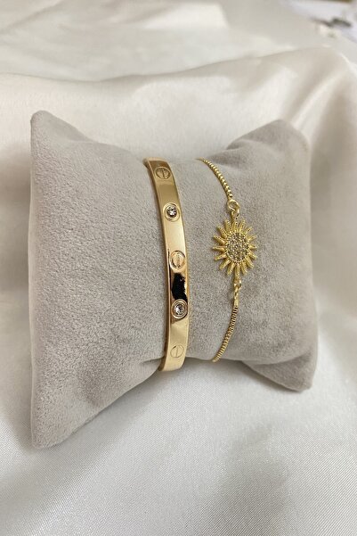 KOBA Altın Kaplama Kadın Kombin Bileklik