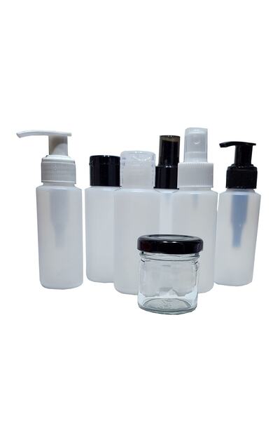 Paradise 7 Li Seyehat Boy Boş Plastik Şişe Seti,krem Ve Vazalin, Sabun,kolony...