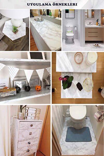 Technojet Самоклеюча плитка з мармуровим візерунком для кухні, ванної кімнати, стін та столів (60 см x 300 см)