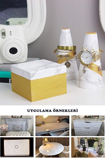 Technojet Самоклеюча плитка з мармуровим візерунком для кухні, ванної кімнати, стін та столів (60 см x 300 см)