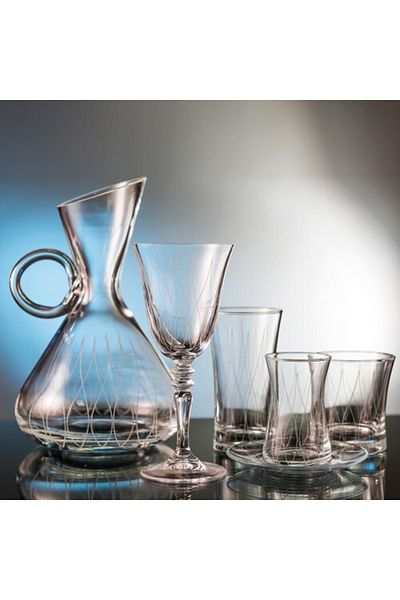 KCD Glass Decor Design Panora Plain 61 Piece Water Set