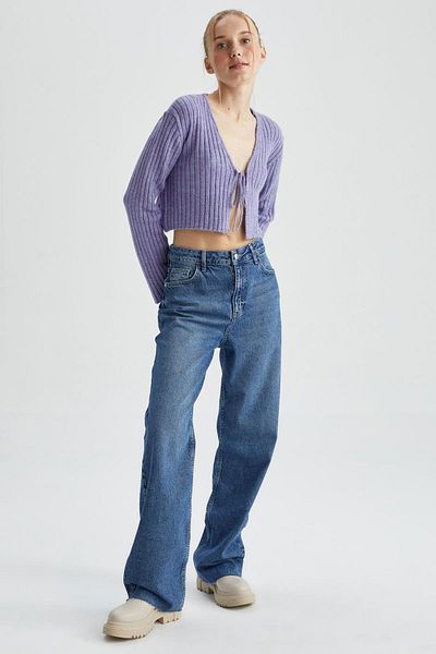DeFacto 90's Wide Leg Long 100% Cotton Trousers