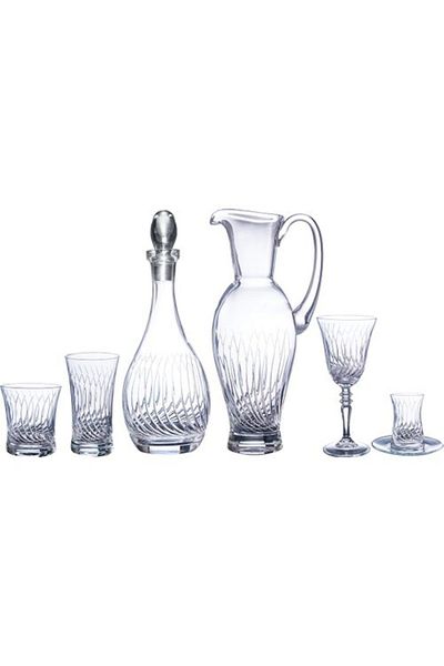 KCD Daren Simple 61 Piece Glass Tableware Presentation Dowry Set Water Cup Set Cutting Hand Decor