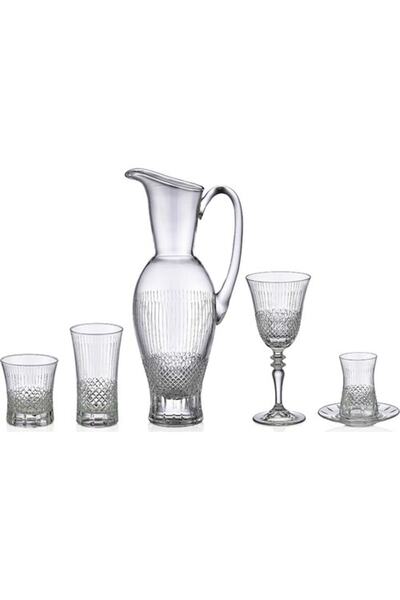 KCD Cam Dekor Di?zayn Antik Sade 61 Parça Su Takımı