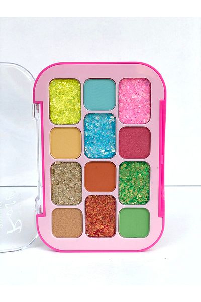 Cosha Beauty Glitter Shadow Rose Intent 15Pcs, Glitter Shadow Palette