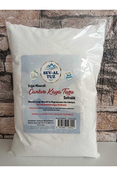 Sev-Al Tuz Çankırı Kaya Tuzu Taş Değirmende Çekilmiş Doğal Kaya Tuzu 1000 Gr