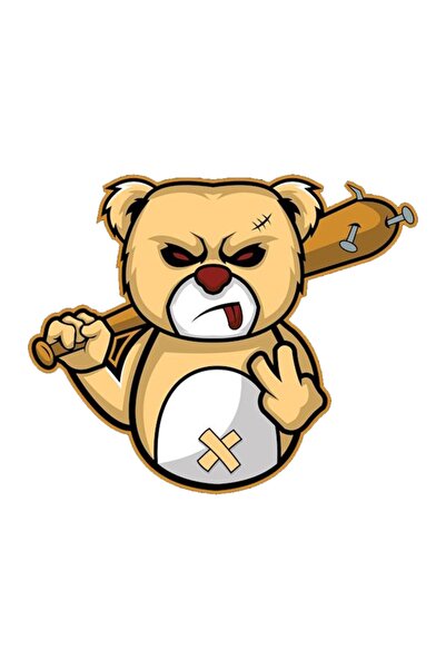 MegaSticker ملصق Dangerous Bear للسيارات والدراجات النارية والخوذة والكمبيوتر...