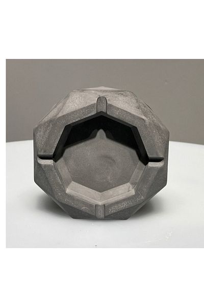 UMUT HOME Geometric Pattern Anthracite Concrete Ash Tray, ashtray