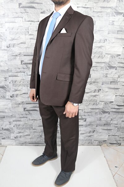 Bilgiçler Erkek Takım Elbise Kahve Kılasik Kesim