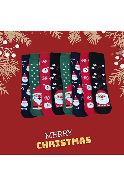 erceys Детски 8 чифта кърпи с коледен мотив, памучни, с противоплъзгащи чорапи