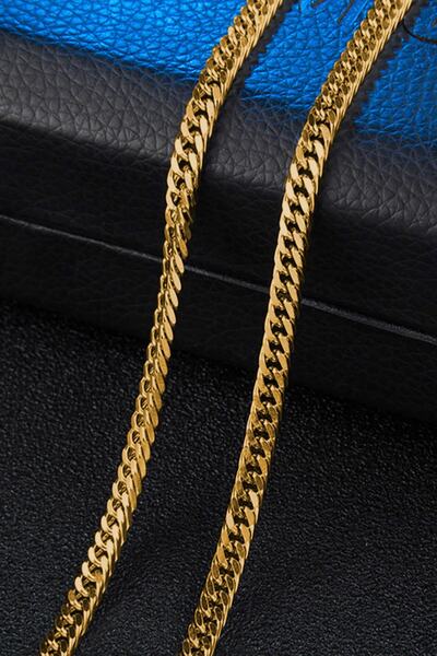 Bluem سلسلة سميكة للرجال من الفولاذ المقاوم للصدأ - قلادة مستوردة مضادة للتشويه