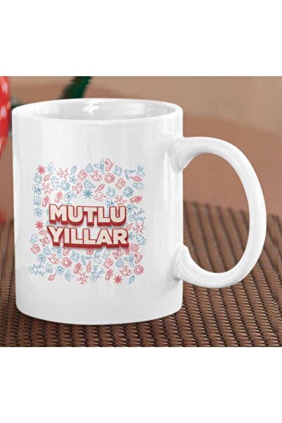 ART HEDİYE كوب بسيط مطبوع على الجانبين لعيد الميلاد السعيد للعام الجديد