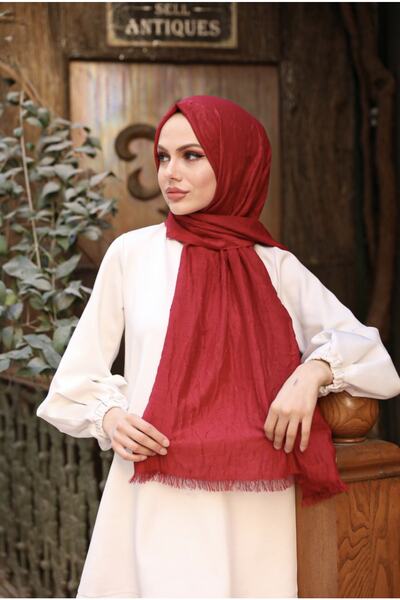Mides scarf Bambu Siyah Renk Şal-kırmızı