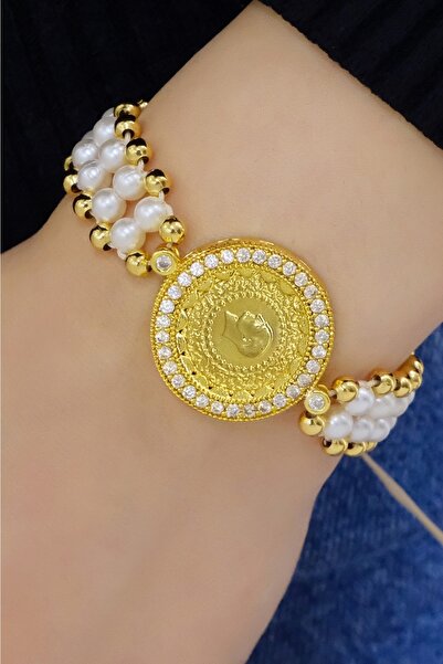 aytekgold Incili Dorica Toplu Çeyrekli Bileklik