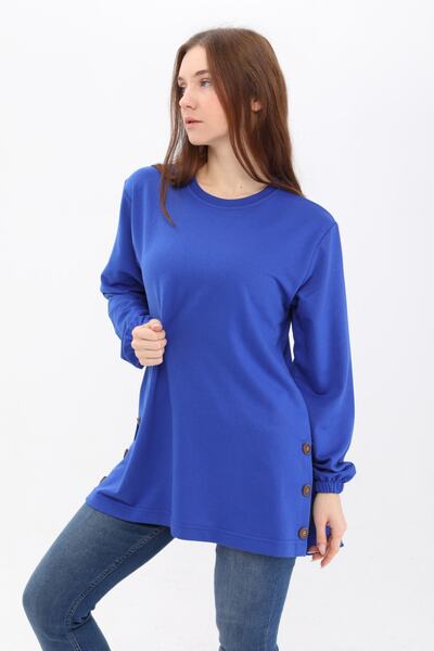 Birol Triko Жіноча туніка Saks з синіми ґудзиками