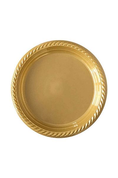 14Süs Plastic Plate 22cm 25pcs Gold