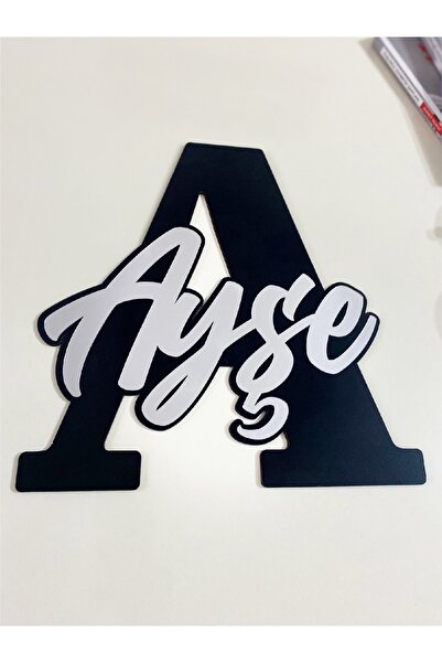 TasarıMarketi Ahşap Harf Üzeri Aynalı Pleksi Isim Yazılı Doğum Bebek Hastane Çocuk Odası Kapı Süsü Isimliği Pano