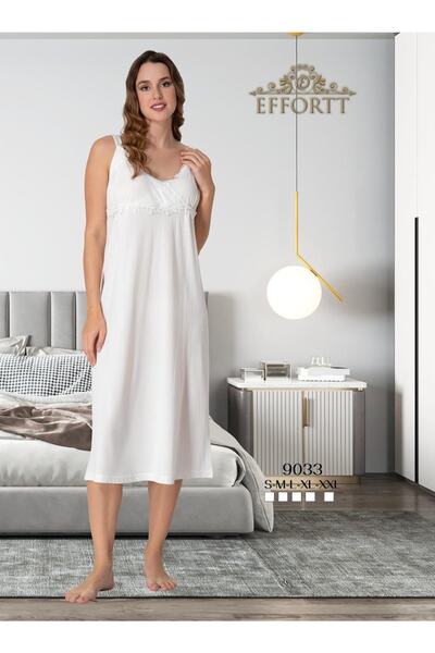 Effortt Dantel Detaylı Askılı Lohusa Gecelik