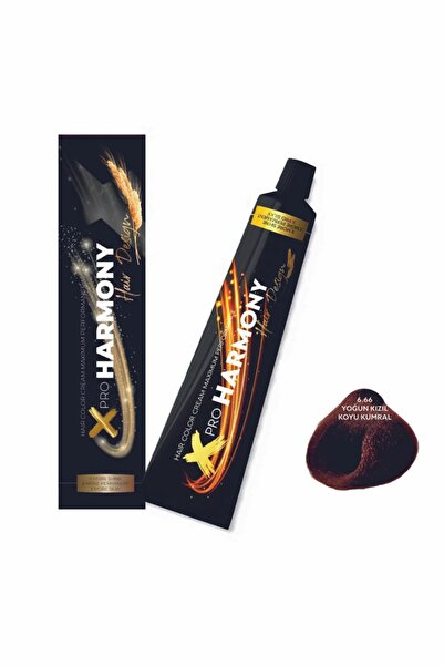 X Pro Harmony Xproharmony Profesyonel Saç Boyası No:6,66 Yogun Kızıl Koyu Kumral