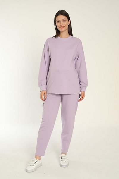 Miss Dünya Lissa Σετ φόρμας εγκυμοσύνης και εγκυμοσύνης Lilac Loose Cut