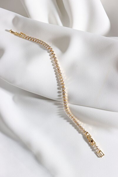 Süspüs Accessories Badem Taşlı Gold Su Yolu Vıp Bileklik
