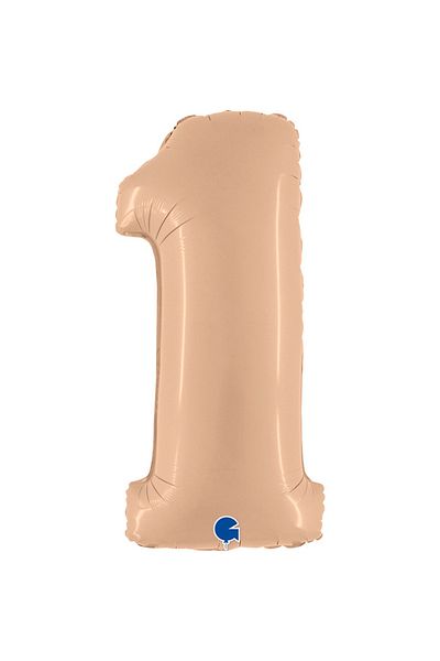 Öztürkpartievi 1 Year Old Nude Colored Number Foil Balloon