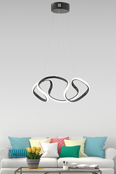 Dekorluna Modern Enzo Siyah Modern Sarkıt Led Avize 35 Cm