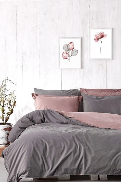 Sheri Home Διπλό Παπλωματοθήκη Διπλής Όψης (YORGAN ΚΑΛΥΜΜΑ) 200x220cm Ανοιχτό Δαμάσκηνο Cs 148894