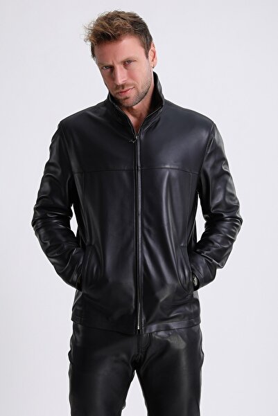 Leather Club Siyah Classic Deri Ceket