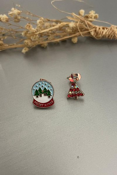 Jaida Moda Women's Rose Merry Christmas Christmas New Year Earrings