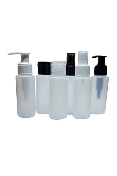 Paradise 6 Li Seyehat Boy Boş Plastik Şişe Seti, Sabun,kolonya Dezenfekten Şişe