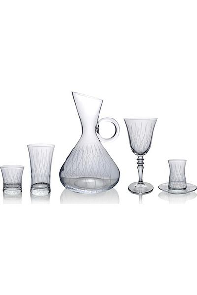 KCD Glass Decor Design Panora Plain 61 Piece Water Set
