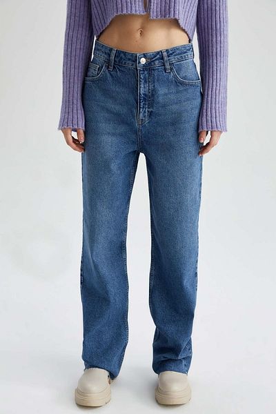 DeFacto 90's Wide Leg Long 100% Cotton Trousers