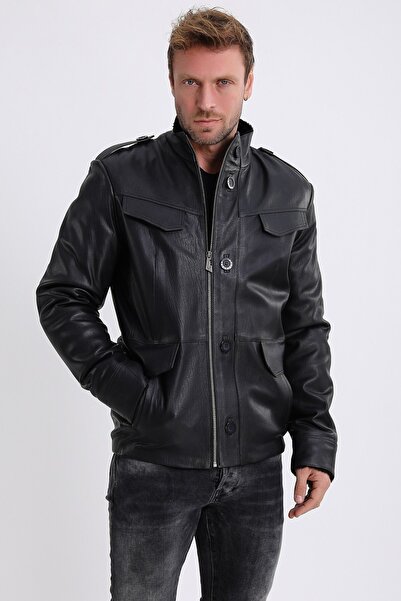 Leather Club Siyah Kürk Içlikli Jumbo Deri Ceket